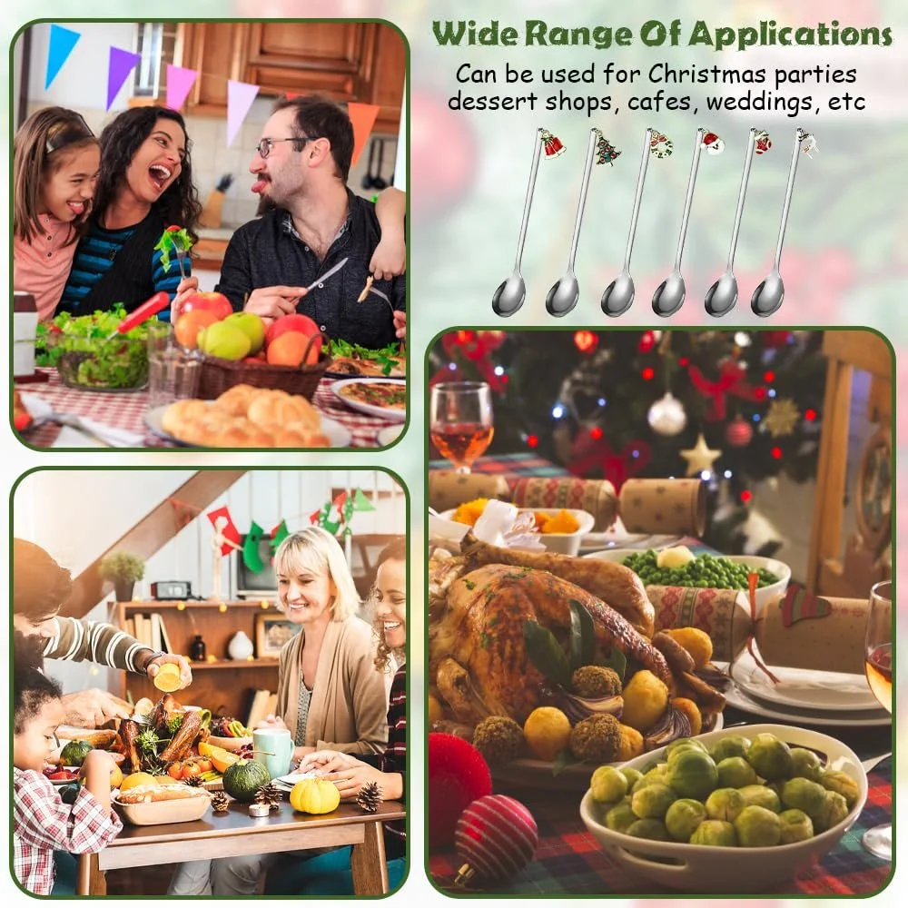 Ложка Різдвяна, набір 6 штук, з нержавіючої сталі, фото №6