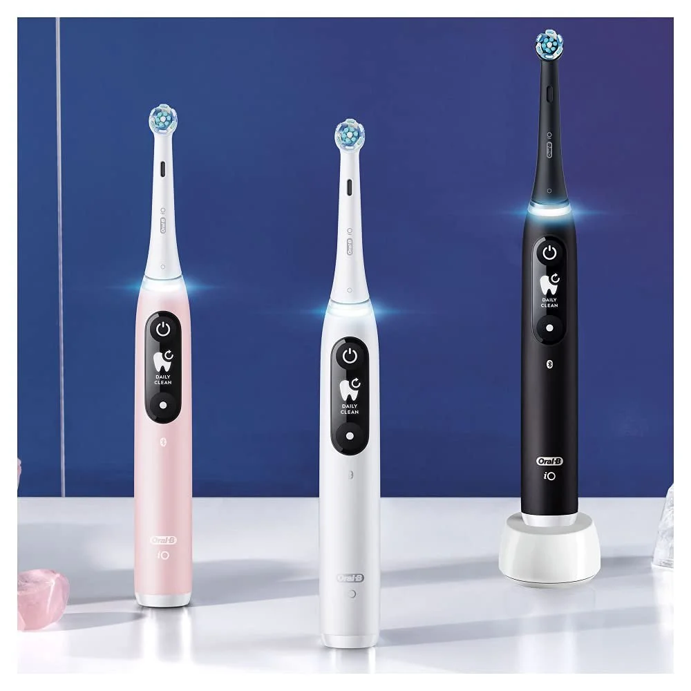 Электрическая зубная щетка Oral-B iO Series 6 набор 2 шт. 5 режимов Черная лава/Розовый песок, фото №6