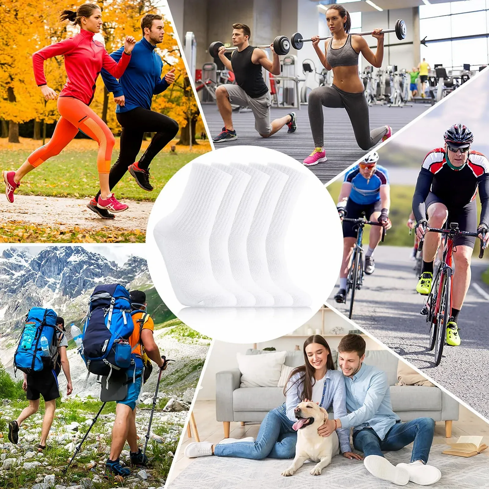 Спортивні шкарпетки Білий, 5 пар, розмір універсальний, фото №8