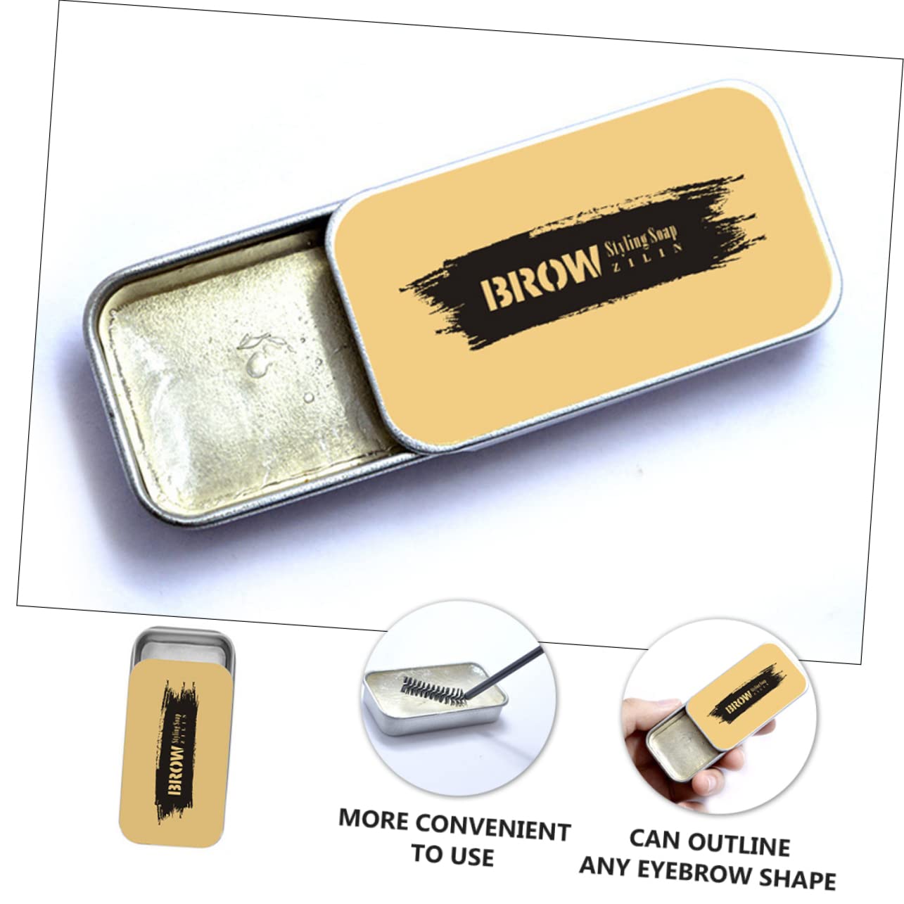 Набір FRCOLOR Стайлінг крем для брів, мильний віск, мило для брів, гель помада для стайлінгу, щітка, паста, фото №3