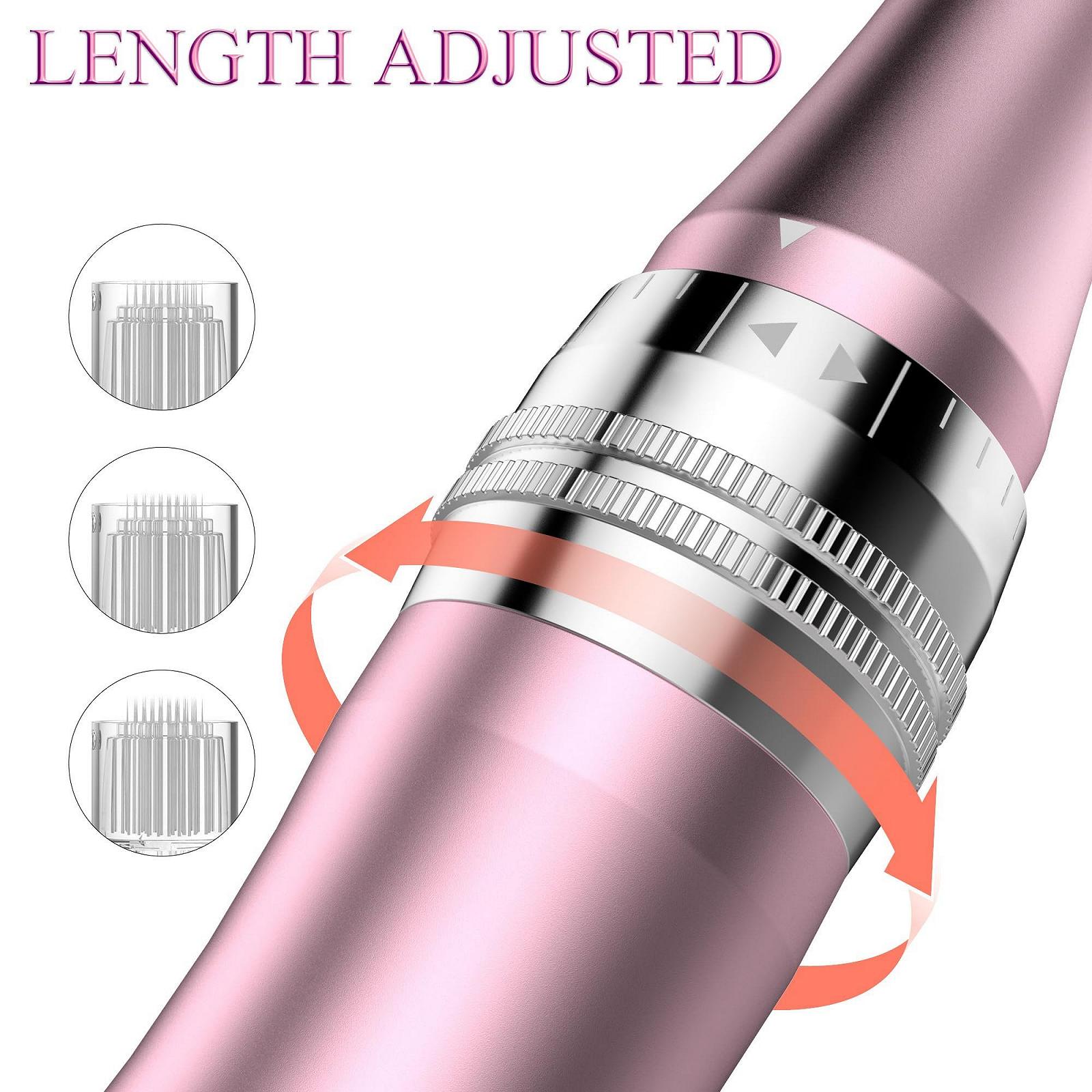 Пристрій для догляду за шкірою PELCAS Auto Derma Micro Needle Roller Electric Pen з 3 рівнями швидкості, з 2 голками, багаторазовий, фото №4
