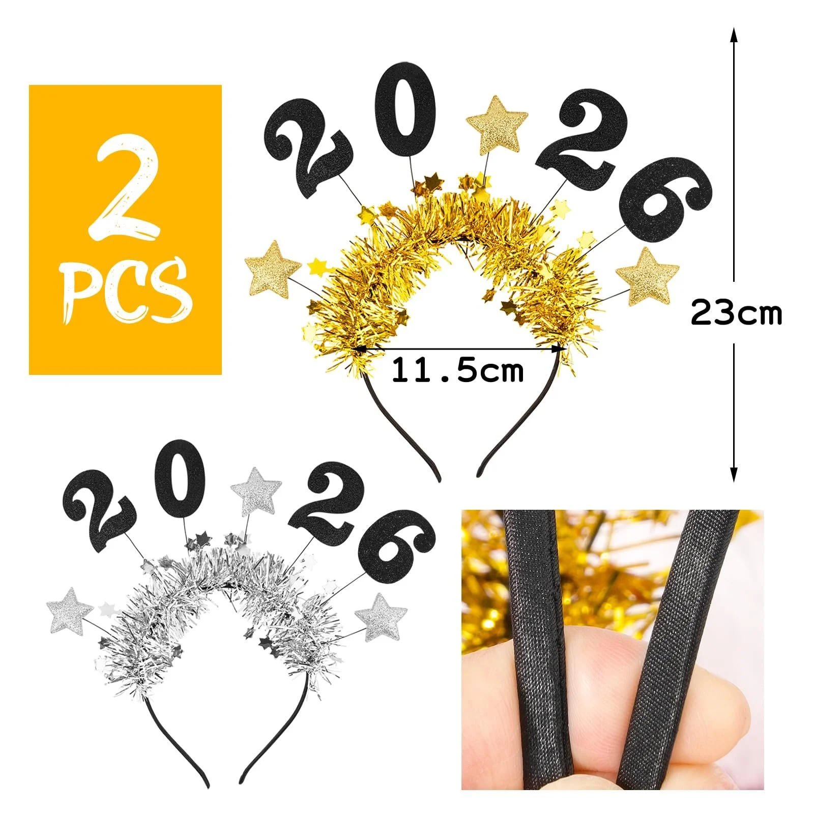 Обруч Новий рік Блискучий, фото №2 Обруч Новий рік Блискучий, фото №2