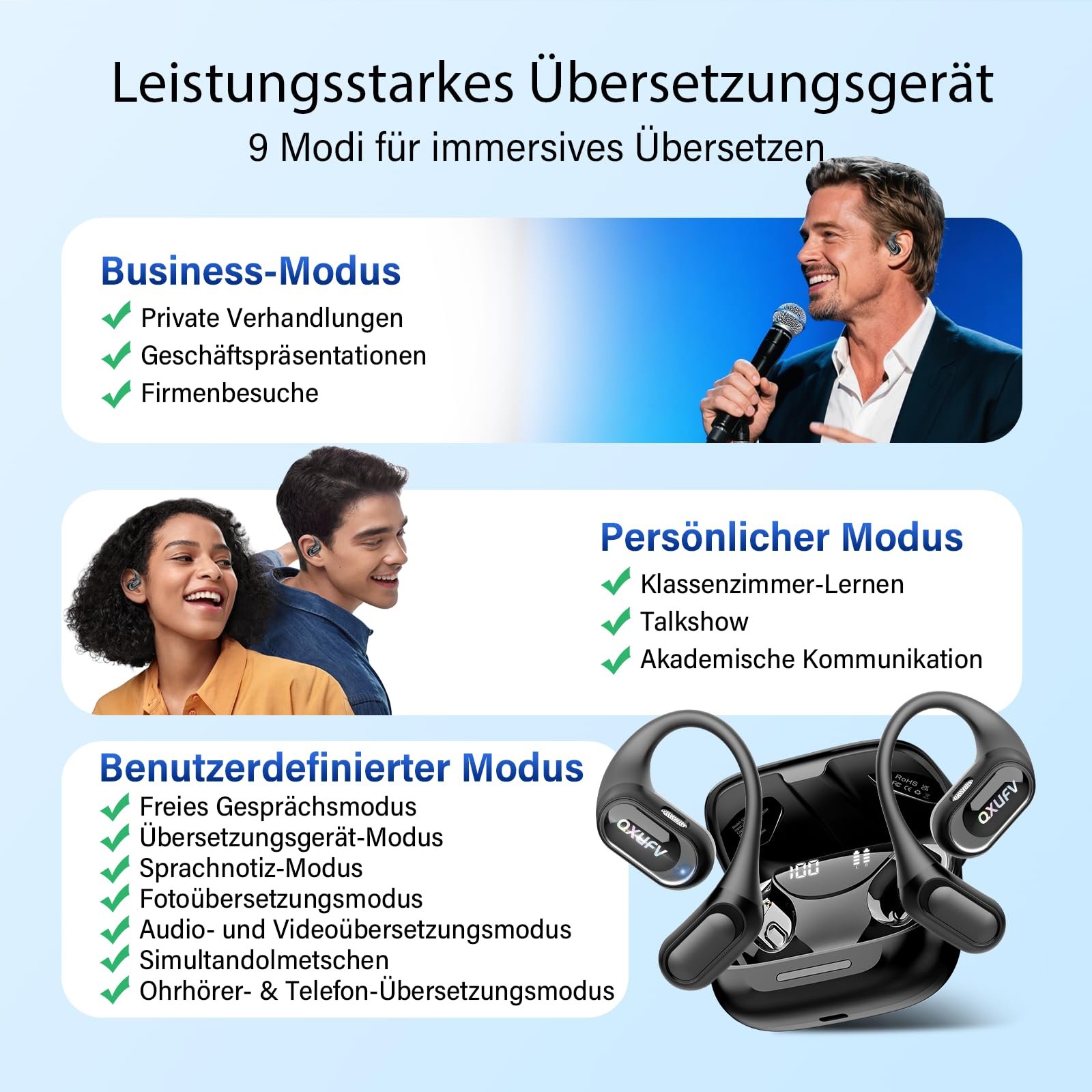 Навушники-перекладач AI, Режими перекладу в реальному часі, фото №5