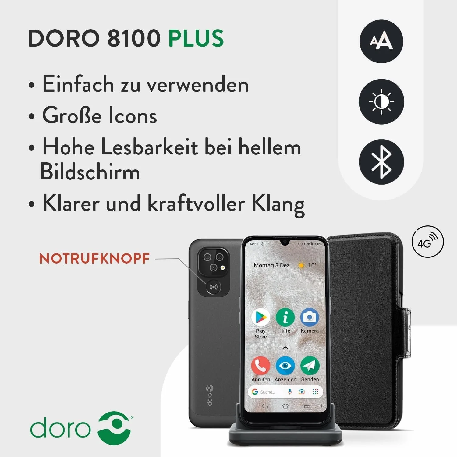 Смартфон Doro 8100 Plus 4G 6.1'' Triple camera Black, фото №2 Смартфон Doro 8100 Plus 4G 6.1'' Triple camera Black, фото №2
