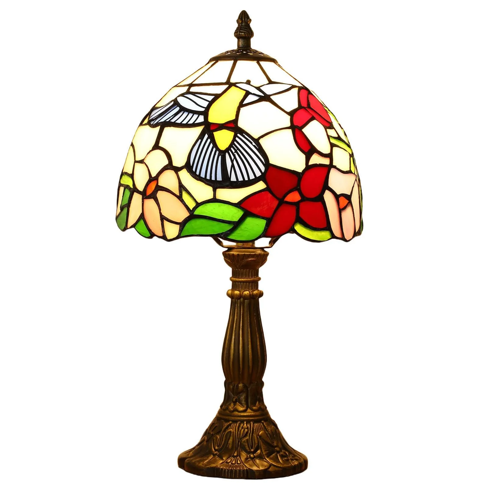 Настільна лампа Tiffany Retro 37 см вітражне скло з LED лампою E27, фото №1