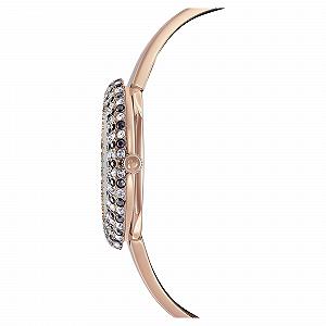Годинник Swarovski Crystal Rose Металевий браслет Чорний Золотисто-рожевий відтінок synthetic.ua - Фото 1