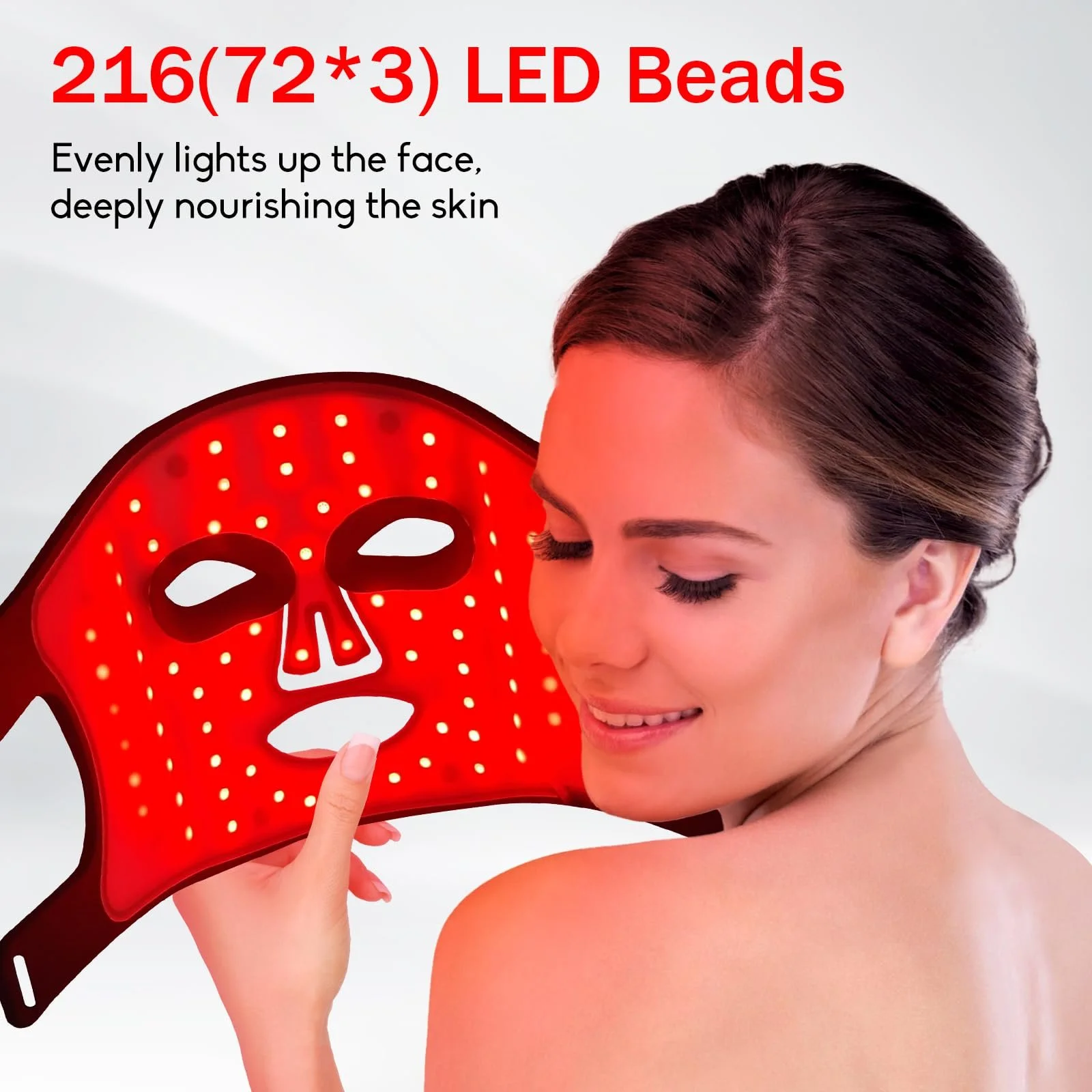 LED Маска USUIELIGHT Світлова терапія 4 Кольори Червоний, фото №5