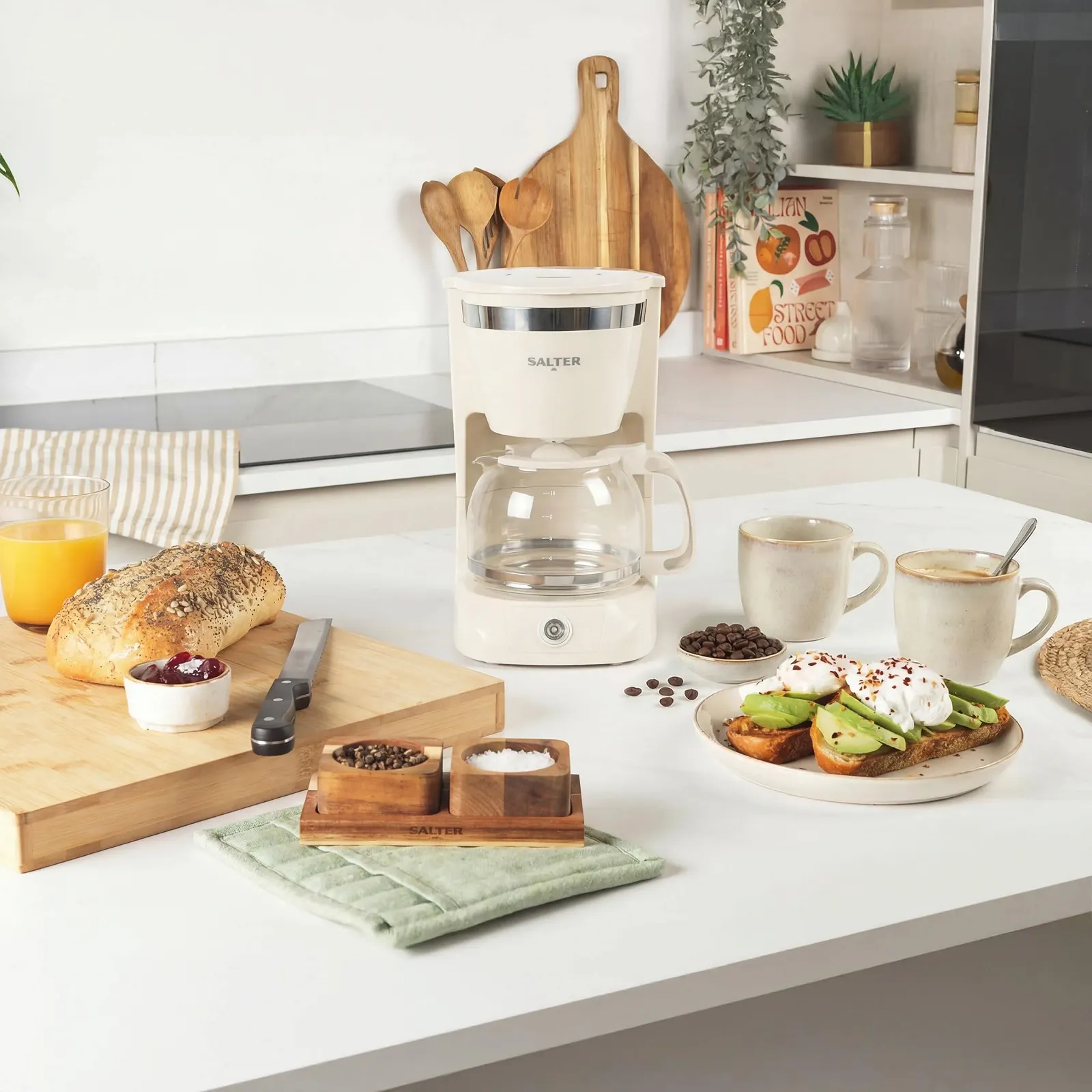 Фильтровая кофеварка Salter Retro 1.25 л 800 Вт Кремовая, фото №2