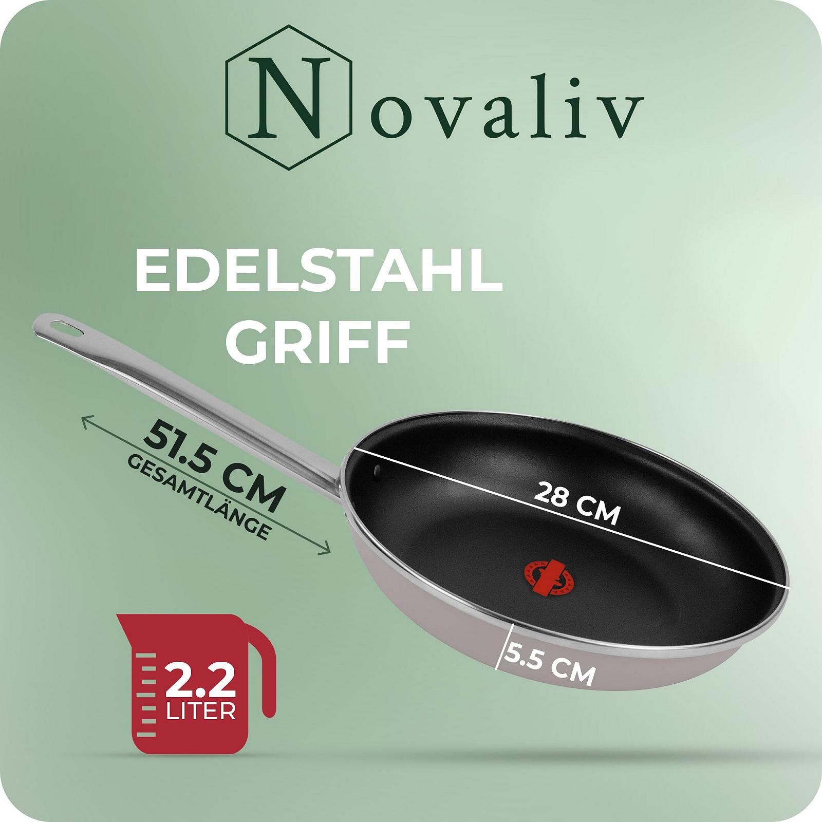 Сковорода Novaliv Energy-Saving 28 см Эмалированная сталь Антипригарное покрытие Нержавеющая сталь, фото №6 Сковорода Novaliv Energy-Saving 28 см Эмалированная сталь Антипригарное покрытие Нержавеющая сталь, фото №6