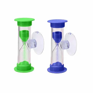 Пісочний годинник 2 шт 2/3 хв з присоскою Blue + Green - Фото 1