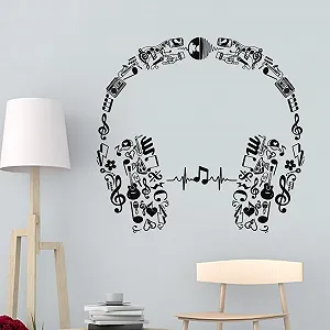 Наклейка на стіну ANATTASOUL Graffiti Style Headphones Self-Adhesive 2 шт. x 96 x 30 см - Фото 1
