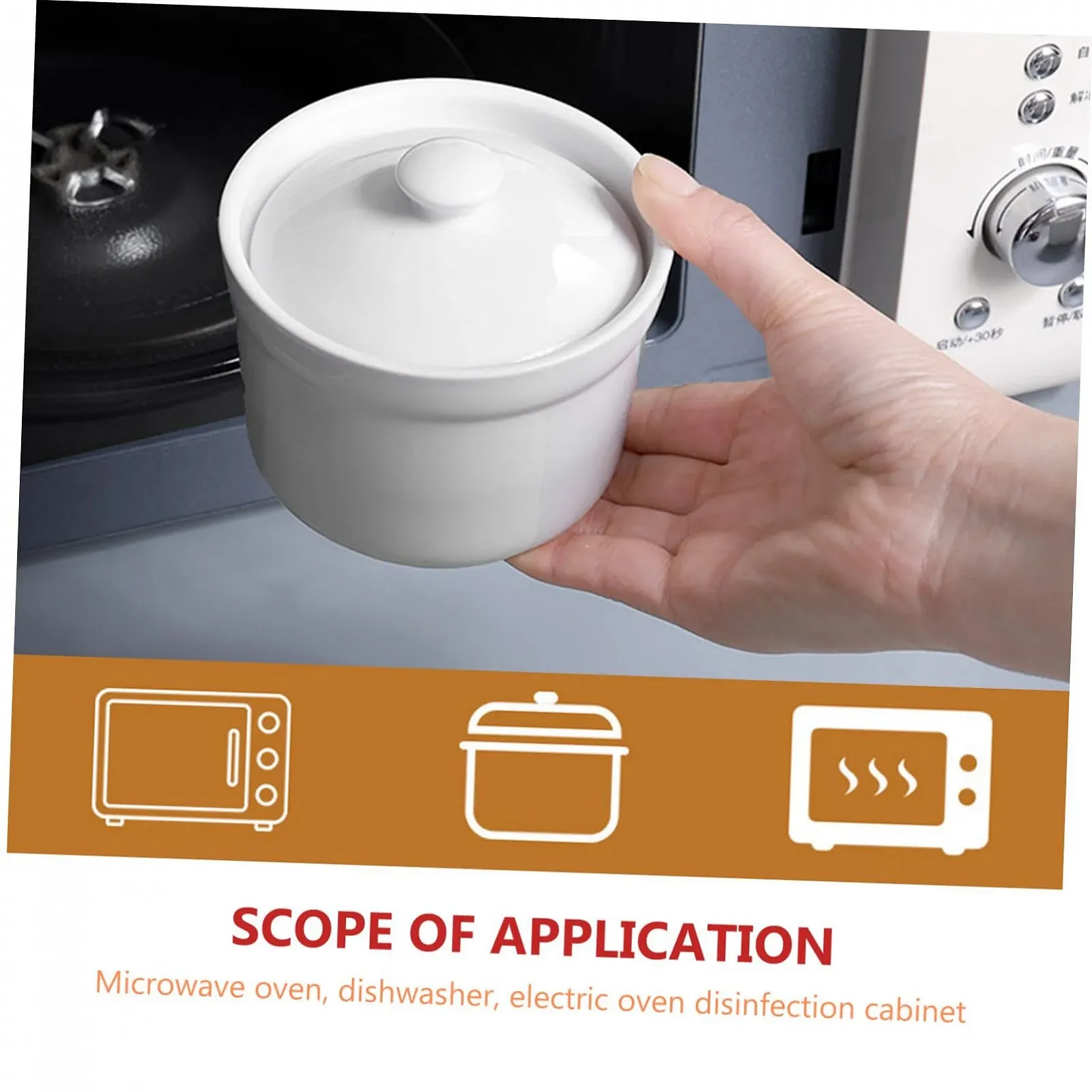 Кастрюли для тушения керамические 2 шт. термостойкие с крышками, фото №9