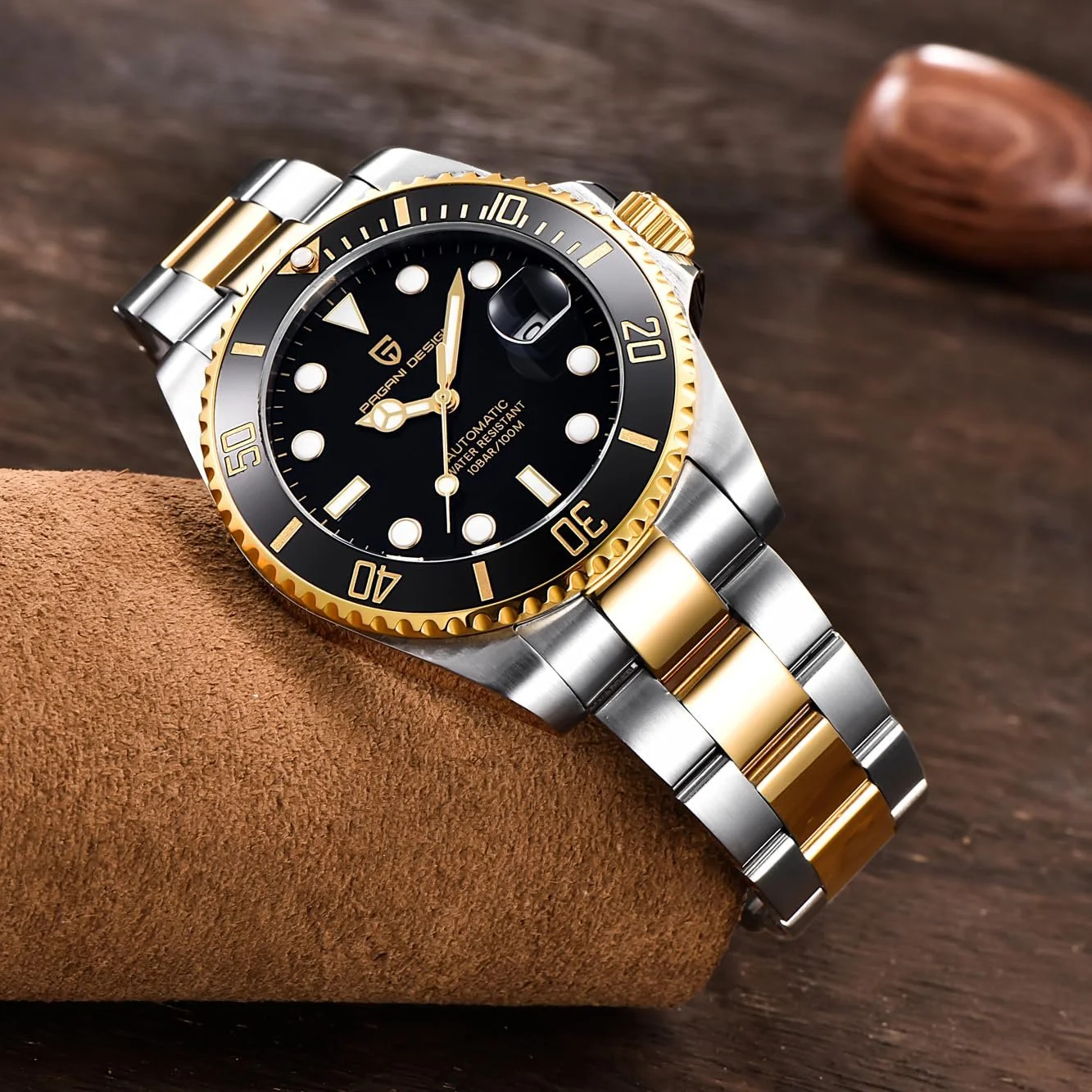 Автоматические часы Pagani Design 43 мм, механические наручные часы, 100 м водонепроницаемость, нержавеющая сталь, сапфировое стекло, механизм NH35, фото №6 Автоматические часы Pagani Design 43 мм, механические наручные часы, 100 м водонепроницаемость, нержавеющая сталь, сапфировое стекло, механизм NH35, фото №6