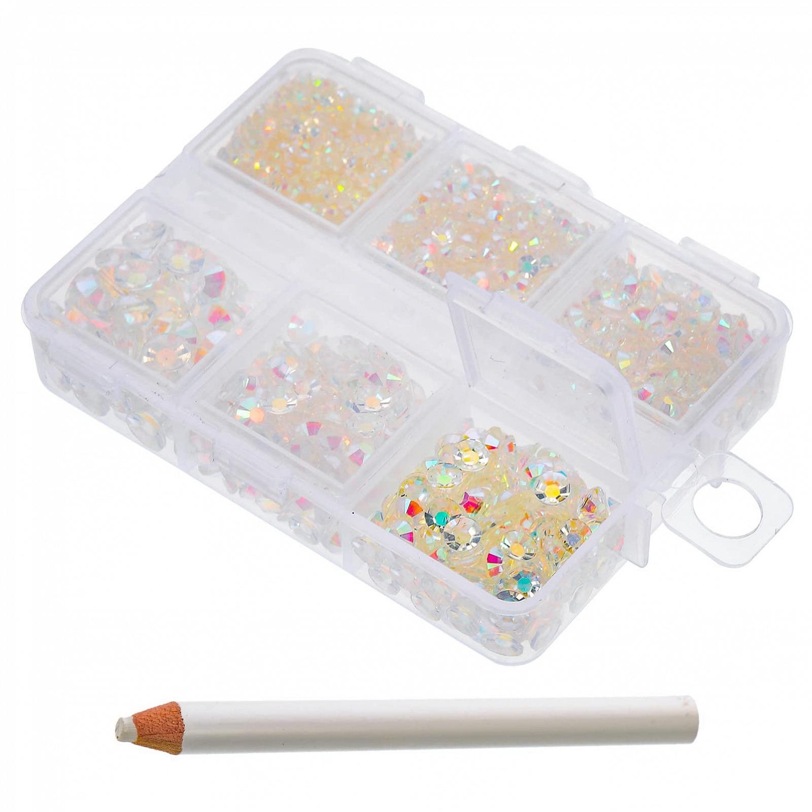 Стразы для ногтей VICASKY Смола Плоское дно Камни для ногтей Шик Украшения для ногтей Аксессуары для ногтей Орнамент для ногтей Плоский дрель Украсить Колонка, фото №1