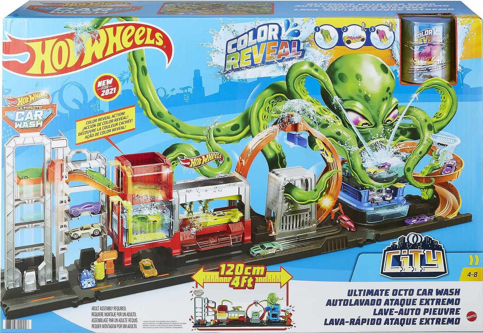 Автотрек Hot Wheels City HBY96 Ultimate Car Wash з резервуарами для води та автомобілем зі зміною кольору, фото №7