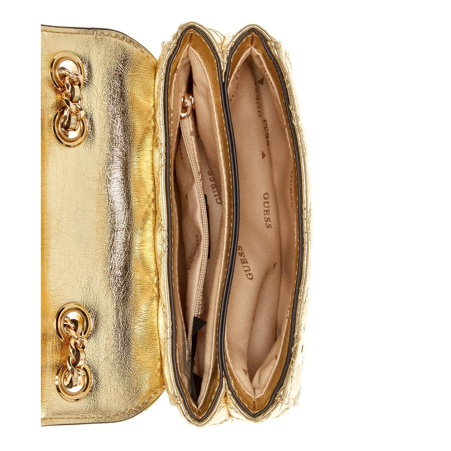 Сумка на плече GUESS Giully Mini 2 Compartment Convertible Flap XS Gold, фото №4