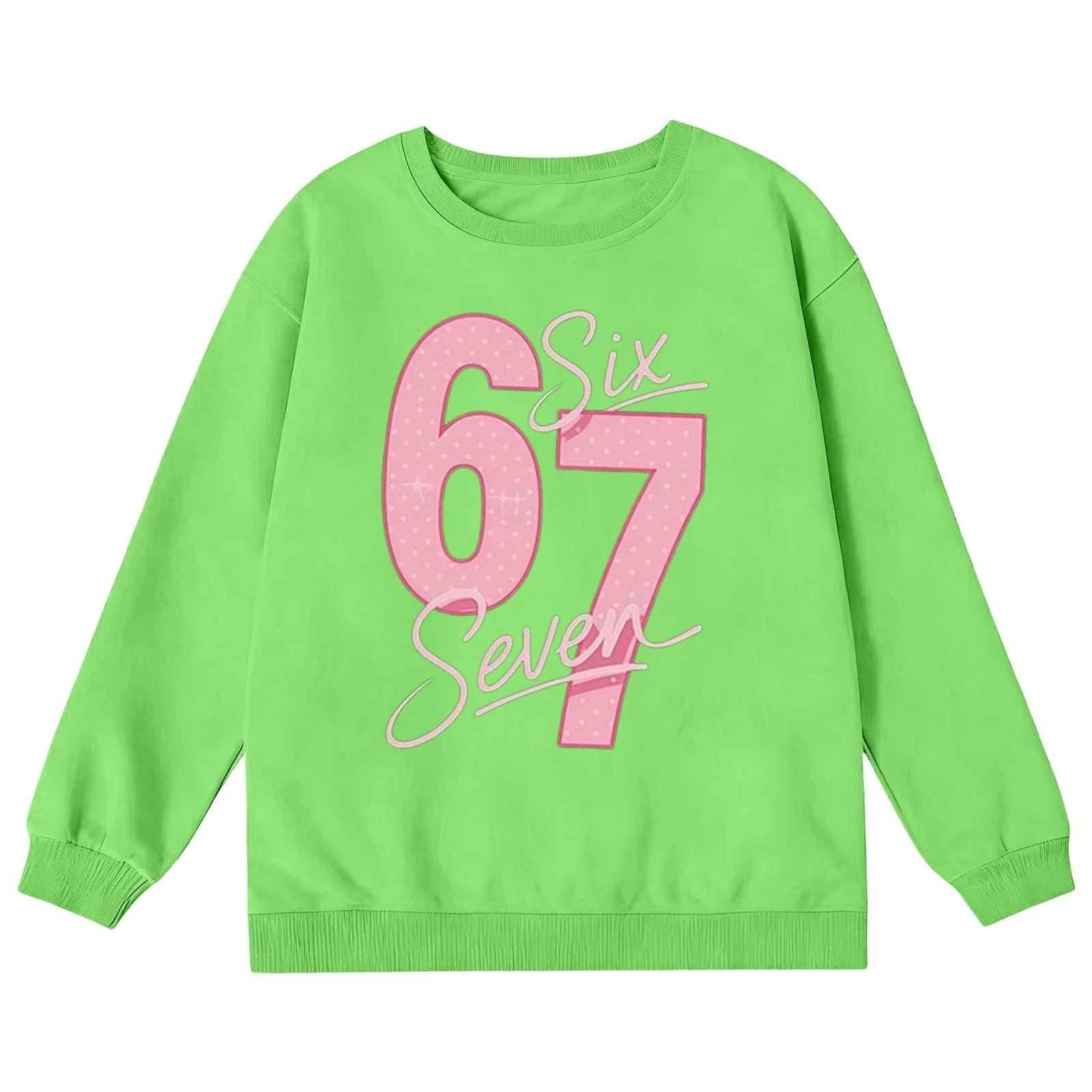 Свитшот Generisch 67 для девочки, с круглым вырезом, длинными рукавами, мягкий, свободного кроя, с принтом, фото №2