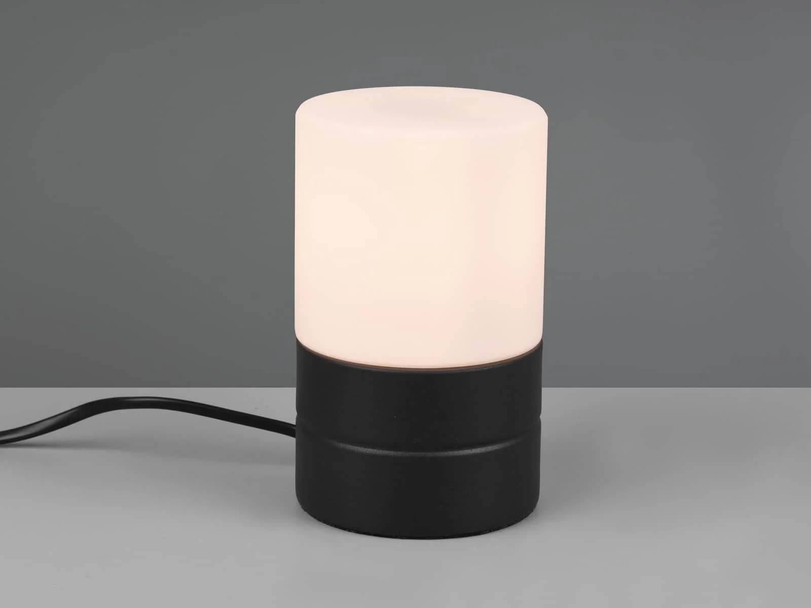 Настільна лампа Touch Dimmable Small з білим скляним плафоном Висота 15 см Чорна, фото №3