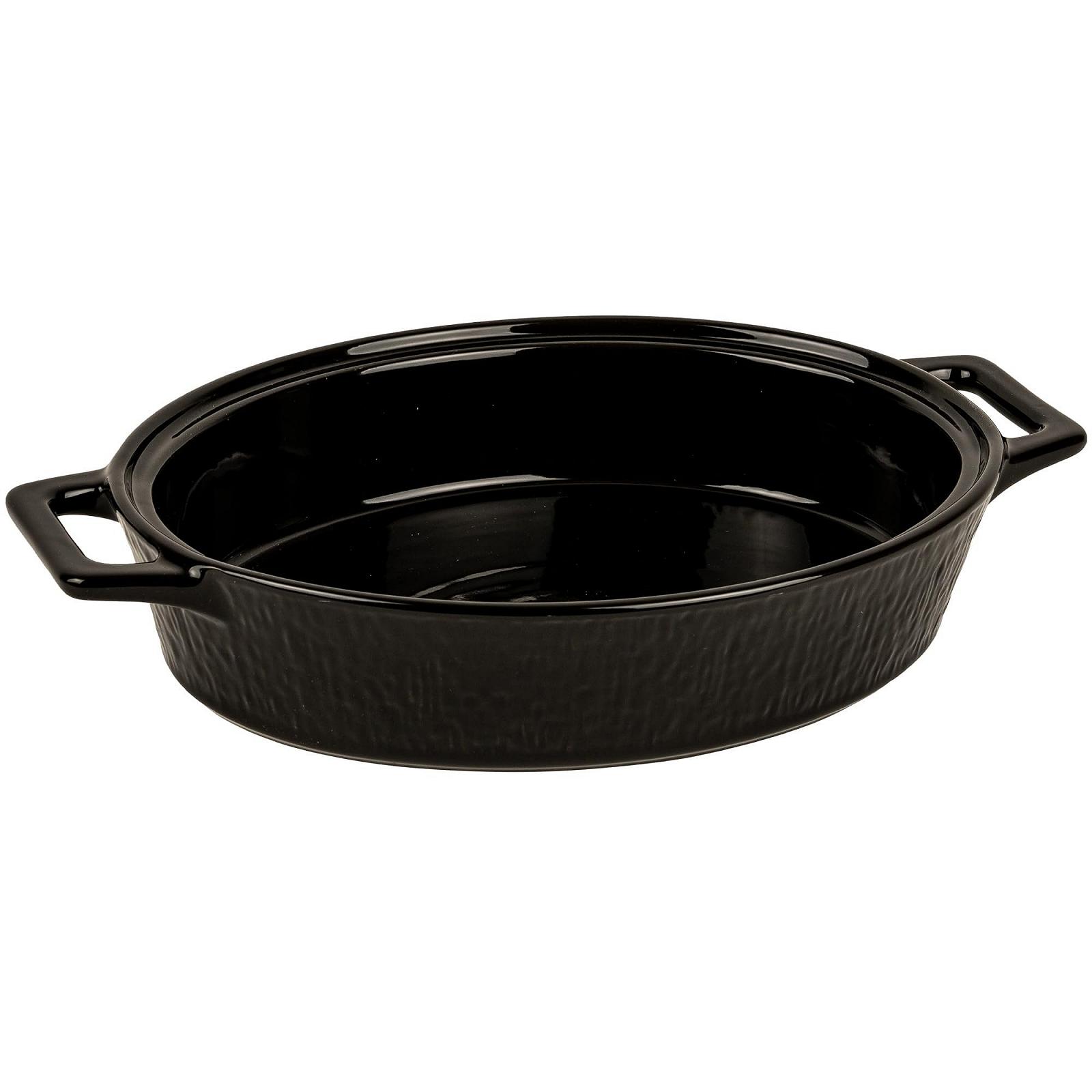 Гусятниця для запікання керамічна з кришкою та підставкою 2.5 л овальна Чорна, фото №3 Гусятниця для запікання керамічна з кришкою та підставкою 2.5 л овальна Чорна, фото №3