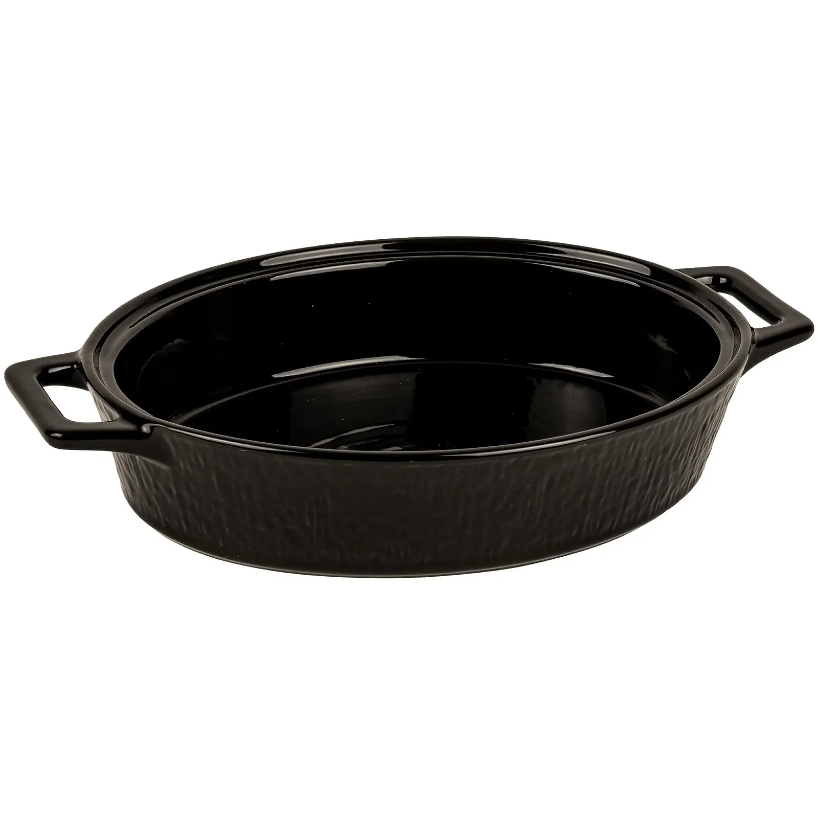 Форма для запекания керамическая с крышкой и подставкой 2.5 л овальная Черная, фото №3