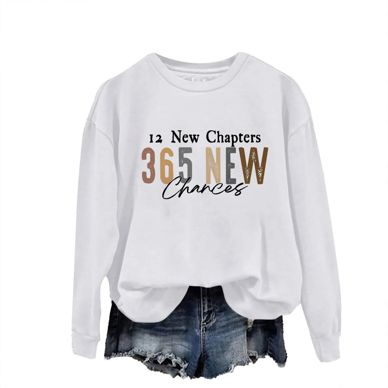 Повседневная Толстовка с Длинными Рукавами Женская, Топ 2024 Happy New Years, фото №1