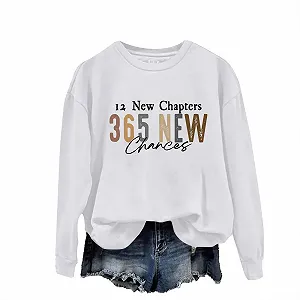 Повседневная Толстовка с Длинными Рукавами Женская, Топ 2024 Happy New Years - Фото 1