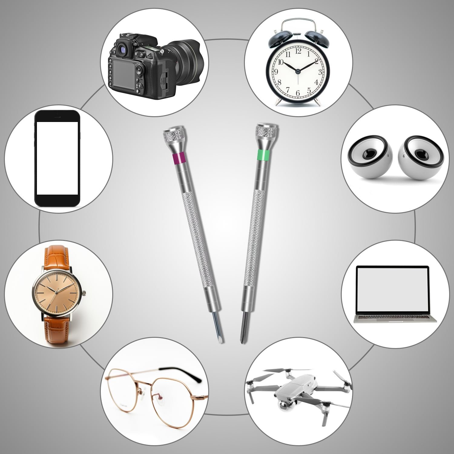 Набір викруток Ezydka для годинникарів 10 шт з пінцетом 0.6 мм - 2.0 мм Перехресні та шліцеві Викрутки для ремонту годинників та окулярів, фото №5 Набір викруток Ezydka для годинникарів 10 шт з пінцетом 0.6 мм - 2.0 мм Перехресні та шліцеві Викрутки для ремонту годинників та окулярів, фото №5