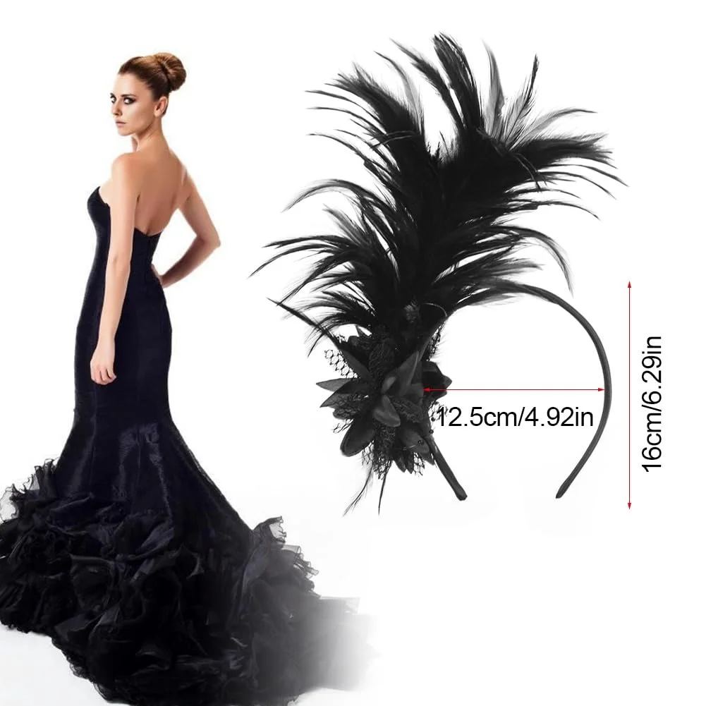 Обруч для волос с перьями, фото №2