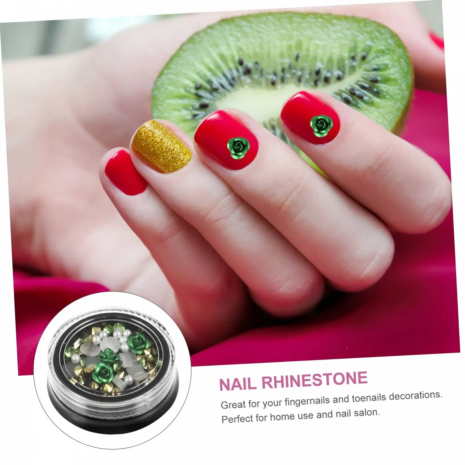 Цветы PLAFOPE 5 коробок Маникюрные стразы для ногтей, драгоценные камни для ногтей, подвески для ногтей, стразы для рукоделия, украшения для ногтей, смола с драгоценными камнями, фото №3