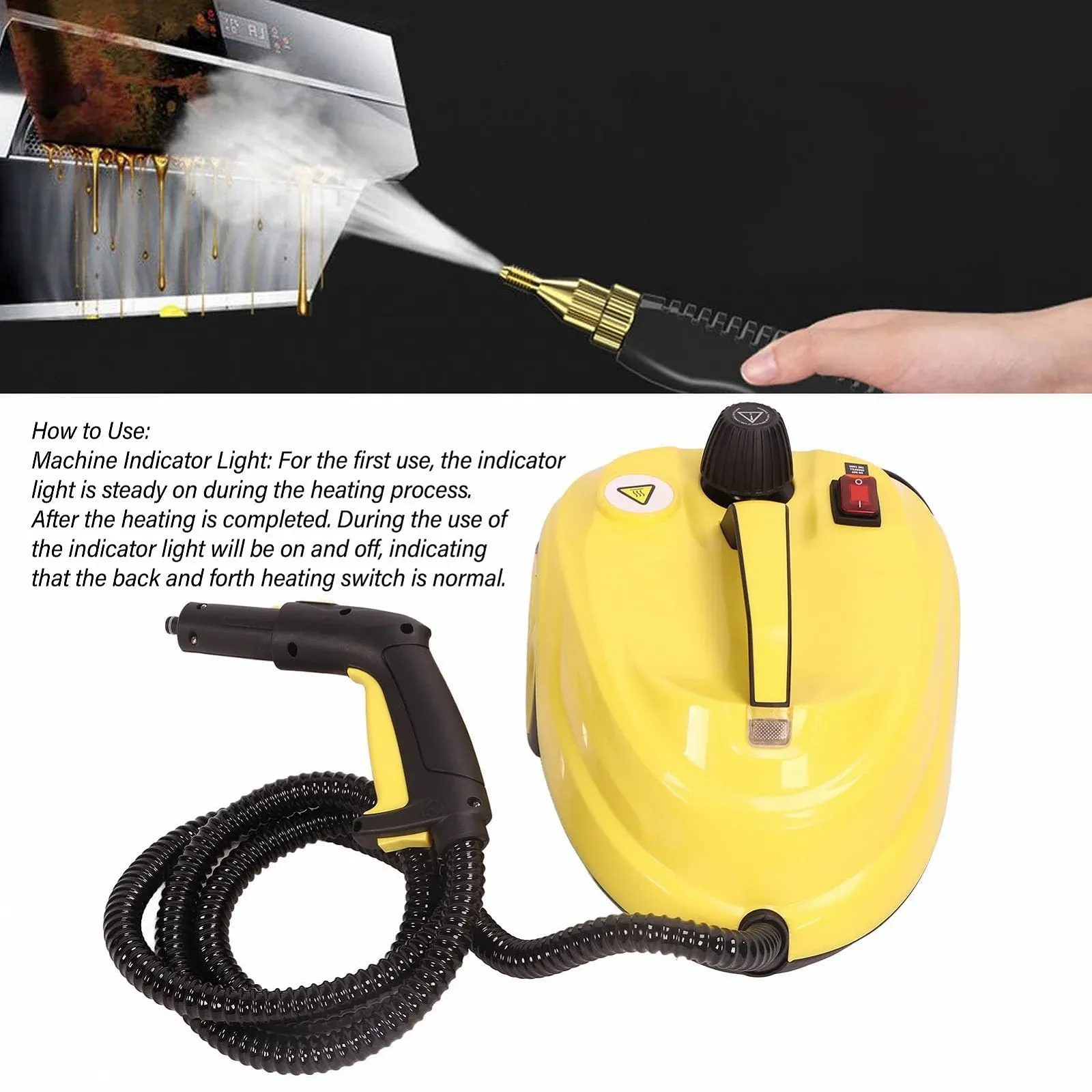 Пароочисник (комплект) 2000 Вт 2 л 5 бар Високотемпературний (EU Plug 220-240 В), фото №4