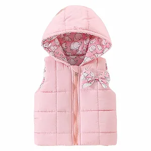 Жилет стеганый детский для мальчиков с мультяшным принтом, капюшоном, молнией, повседневный, без рукавов, переходной, классический зимний, легкий, теплый жилет для верховой езды - Фото 1