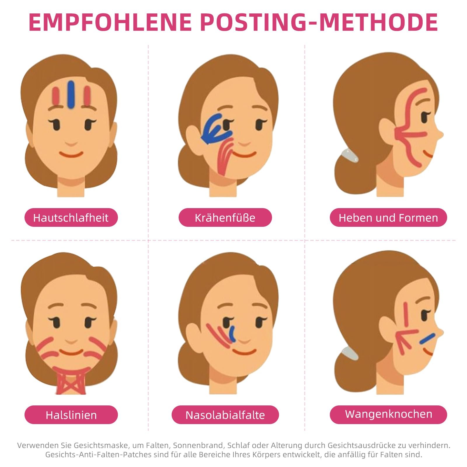 Тейп для лица Kisvic для подтяжки лица, 4 шт., фото №5