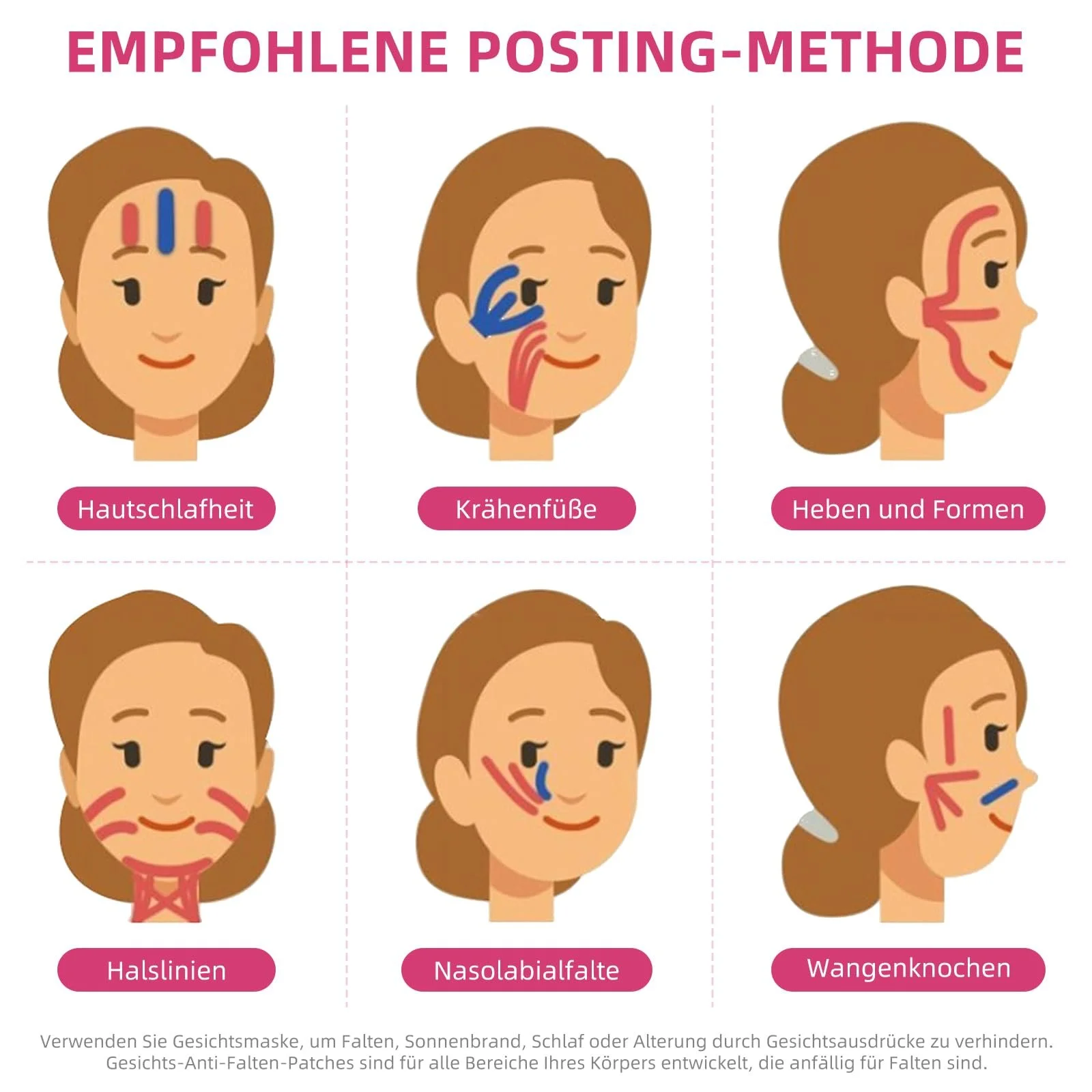 Тейп для обличчя Kisvic для підтяжки обличчя, 4 шт, фото №5