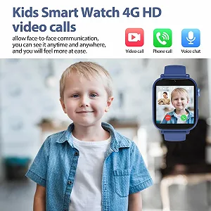 Детские Смарт-часы 4G GPS Видеозвонок Голосовой Чат SMS WiFi SOS Спортивный Шагомер Будильник Игры Синий synthetic.ua - Фото 1