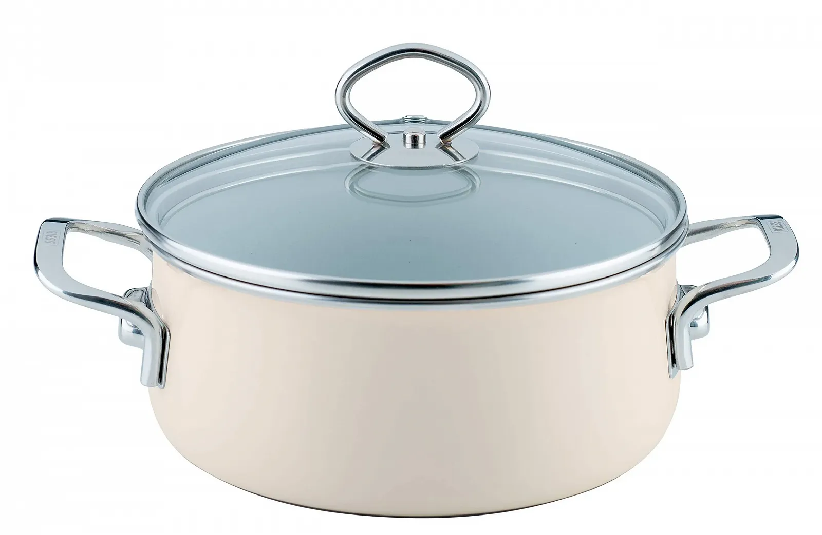 Кастрюля Riess Nouvelle Avorio Top 3000 Стеклянная крышка 20 см Слоновая кость, фото №1