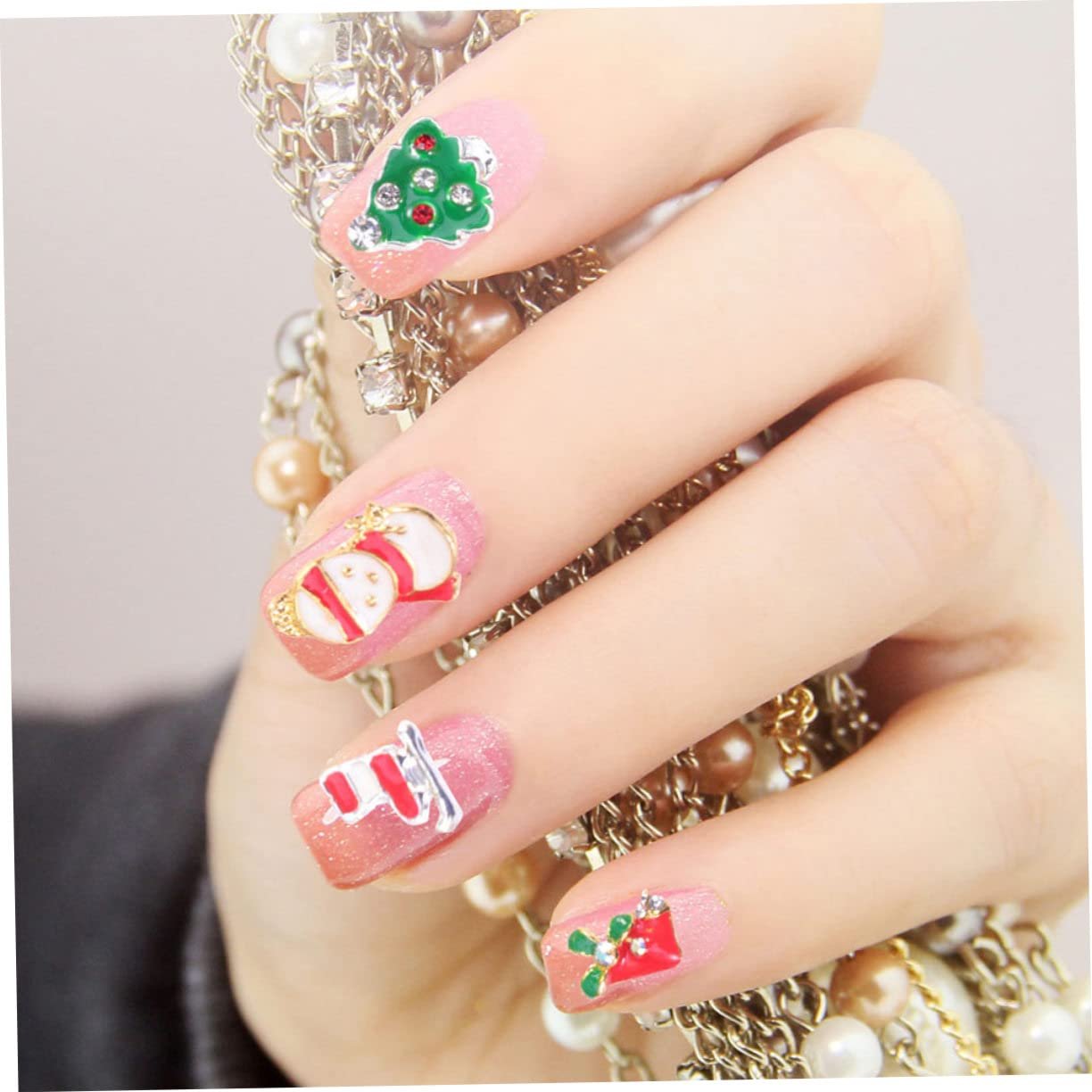 Стразы для ногтей FRCOLOR Рождественские 3D-шармы для маникюра 4 коробки * 2, фото №2