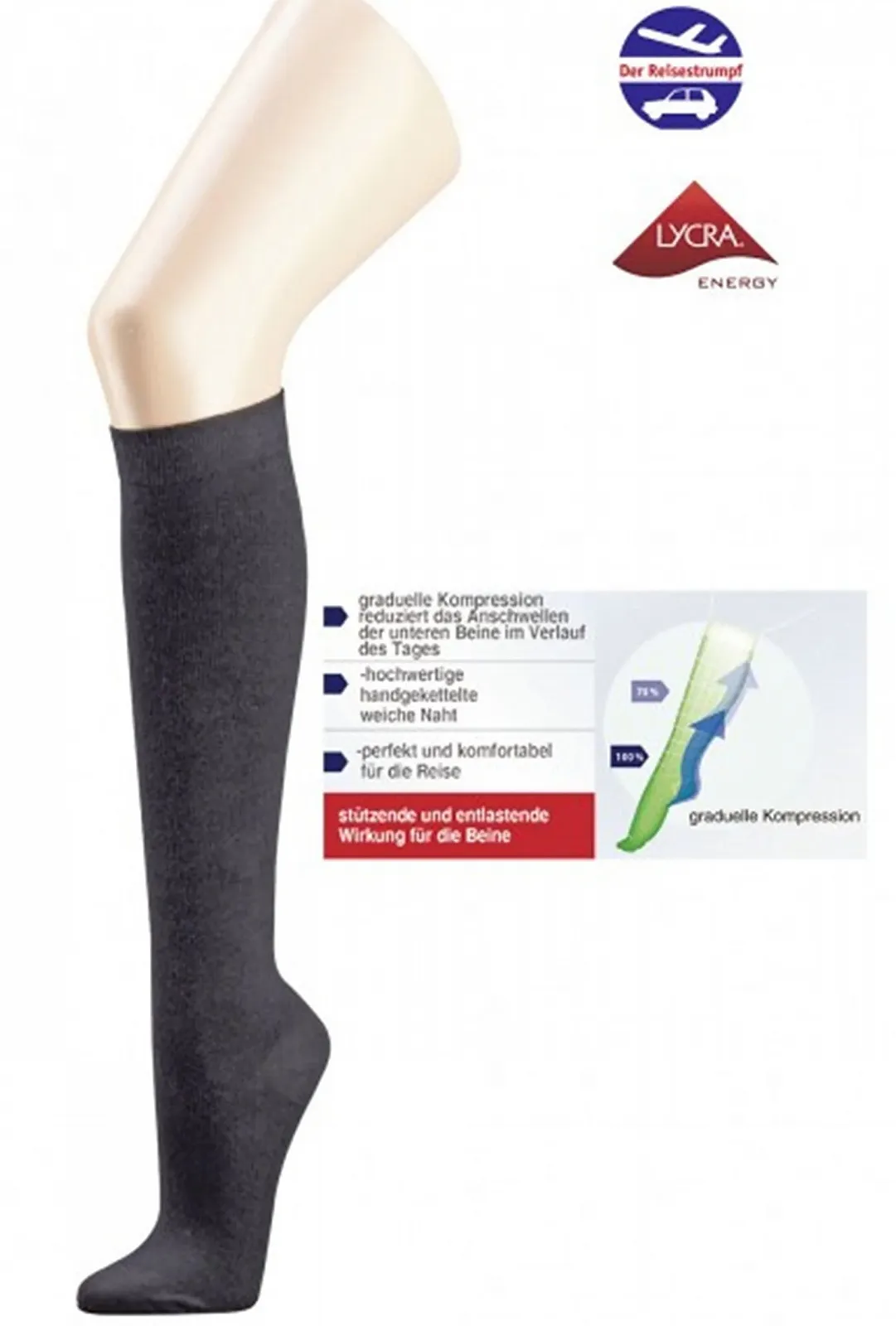 2 пары поддерживающих гольфов LYCRA® Energy для женщин и мужчин CH-6472-, фото №2