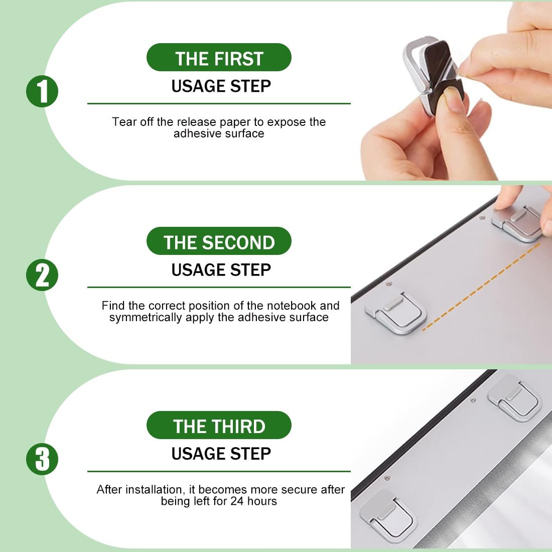 Мини подставка для ноутбука, в наборе 4 шт., складная невидимая подставка для ноутбука, охлаждение ноутбука, портативная подставка для клавиатуры для стола, с нескользящим силиконом, для всех ноутбуков, фото №3