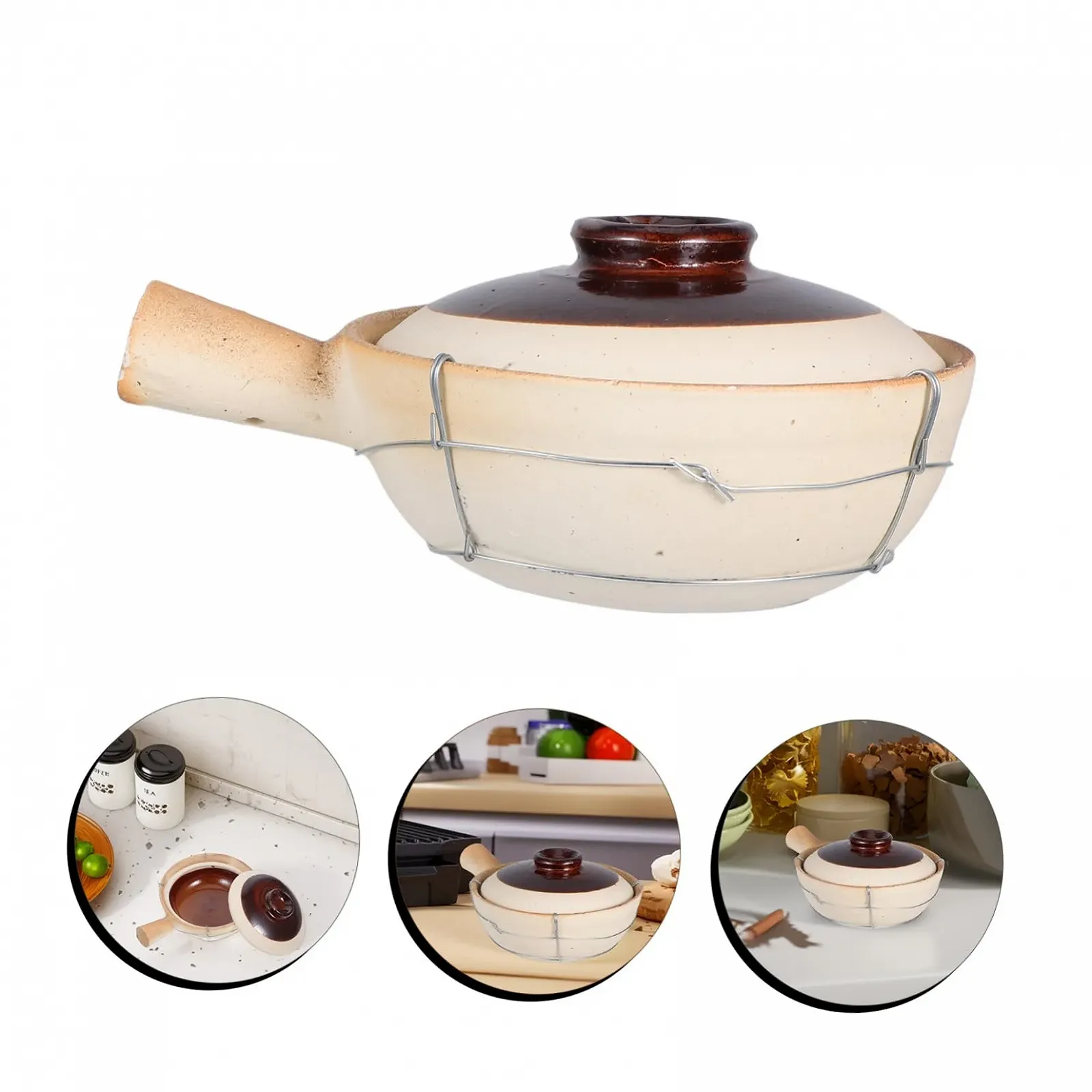 Горшок глиняный с крышкой для бибимбапа и тушения керамический, фото №9