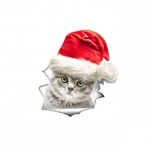 Наклейки Veemoon Christmas Cat 3 шт. 3D Съемные - Фото 1