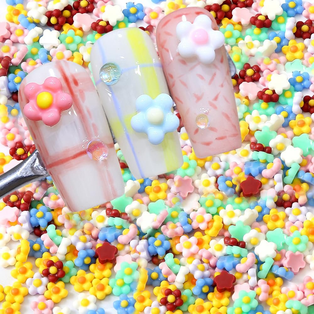 Прикраса для нігтів Квітка Різнокольорові Міні П'ять Пелюсток 6 мм, фото №8