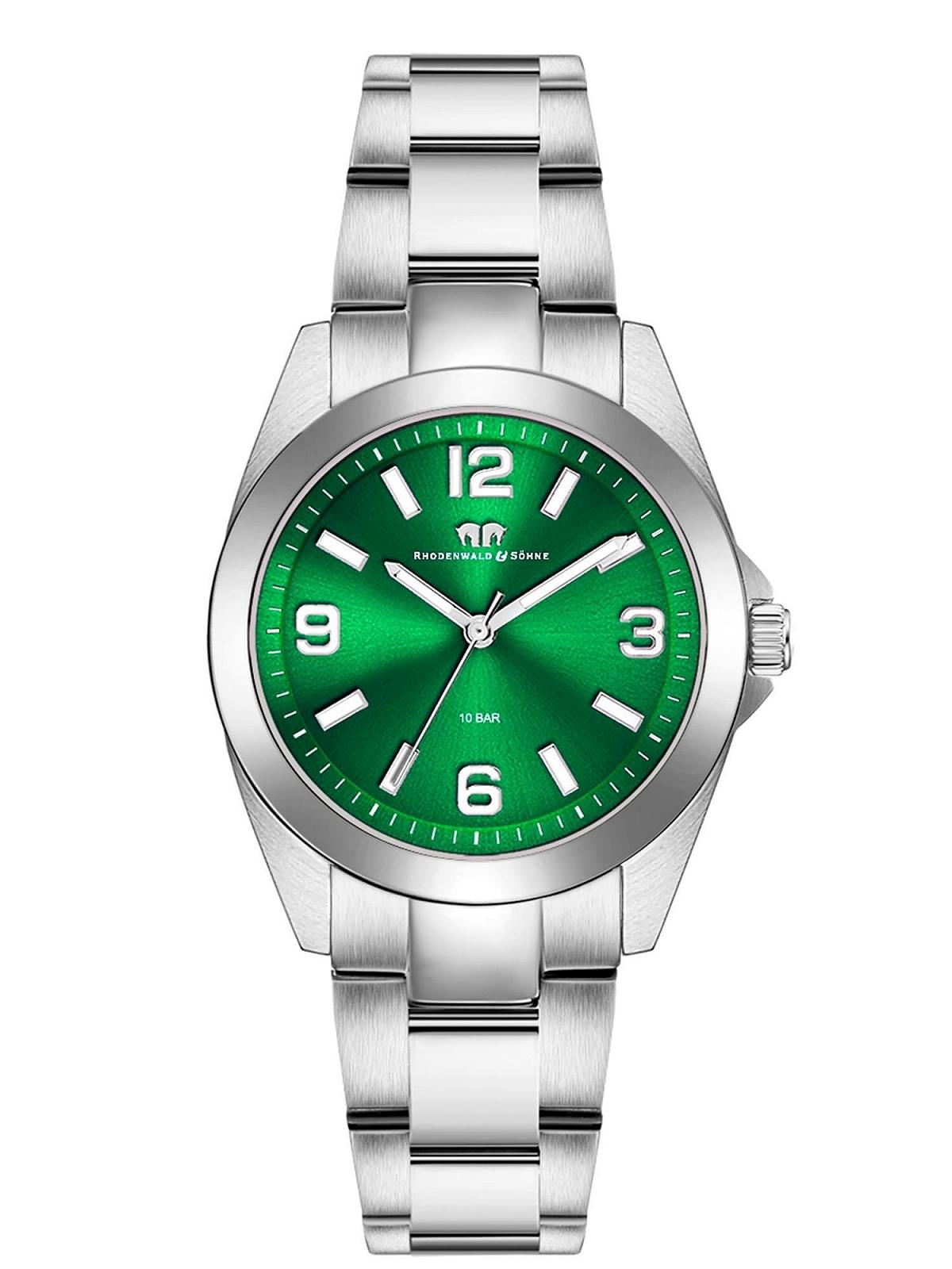 Жіночий годинник Rhodenwald & Söhne 10010410, аналоговий, кварцовий механізм, сріблястий ремінець з нержавіючої сталі, браслет, фото №1