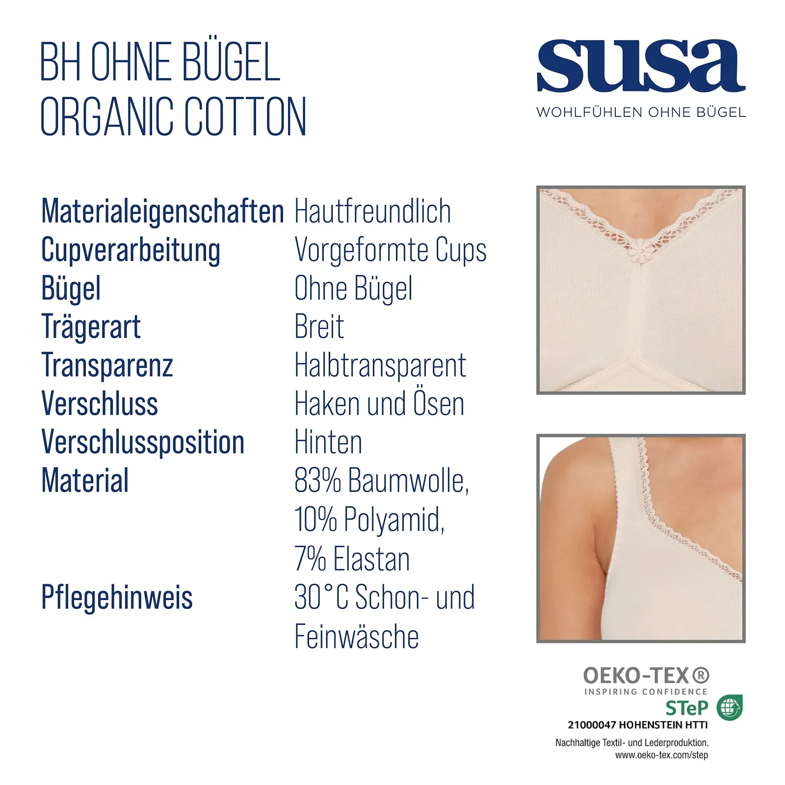 Бюстгальтер Susa Organic Cotton 7758 без кісточок, фото №5