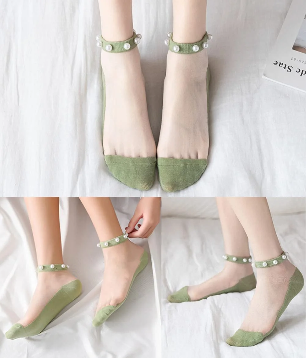 Шкарпетки Crystal Tulle Pearl літні, фото №2