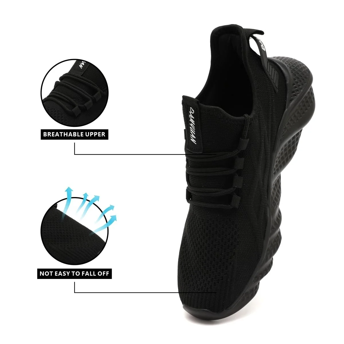 Кросівки Linenghs Спортивні Легкі Дихаючі Чорний, фото №2