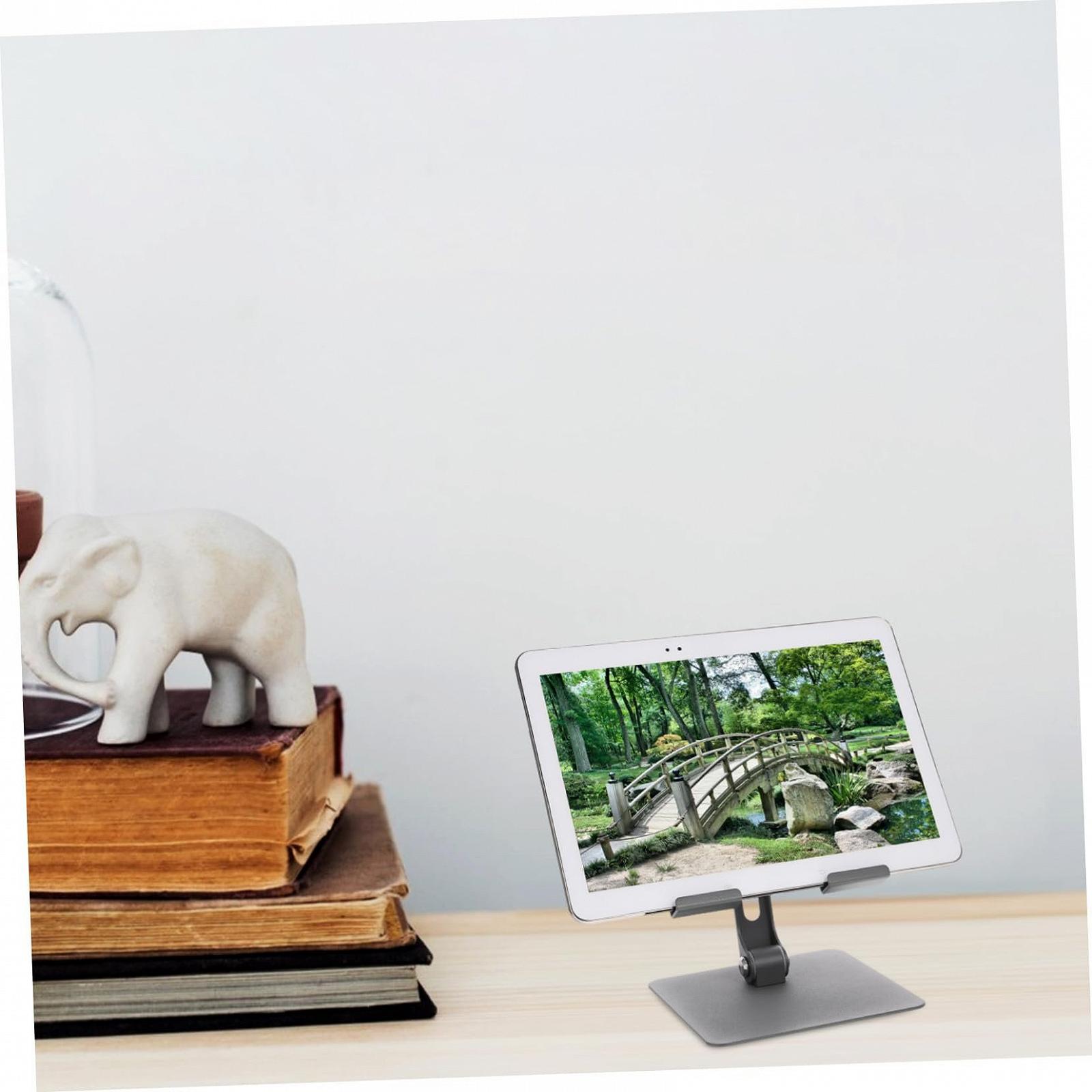 Регулируемая металлическая подставка для планшета Настольное крепление для ноутбука и смартфона Складной настольный держатель с регулируемым углом обзора Эргономичный держатель для планшета для офиса, фото №5