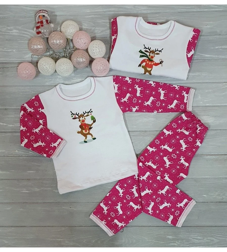 Новогодняя пижама для мальчиков и девочек от 74 до 104 см с начесом, фото №8