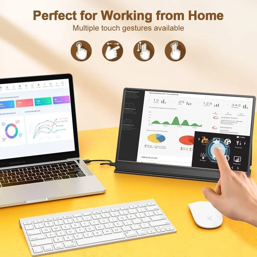 Монітор портативний сенсорний 15.6" UPERFECT Full HD IPS 60 Гц, фото №3 Монітор портативний сенсорний 15.6" UPERFECT Full HD IPS 60 Гц, фото №3