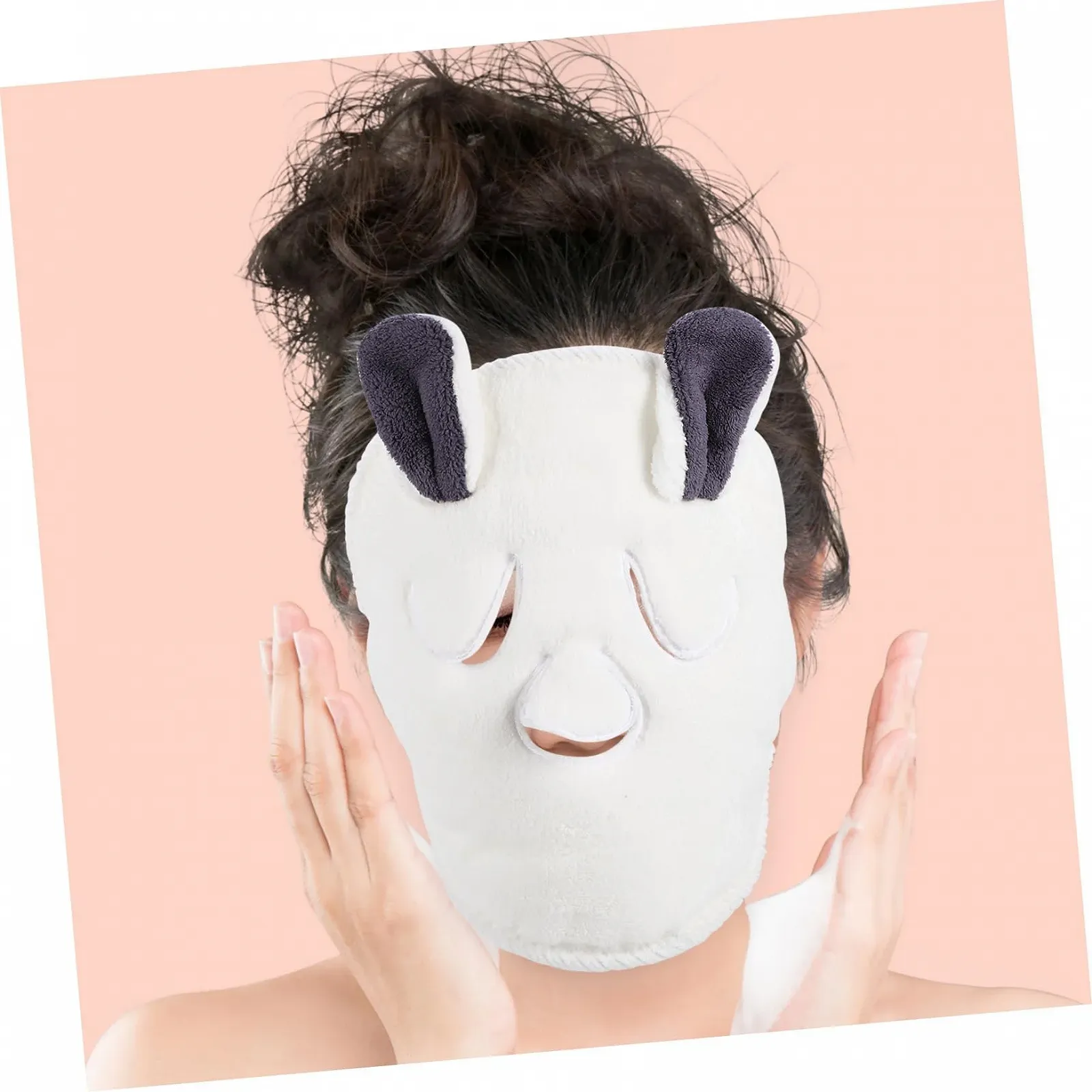 Маска для лица CALLARON Cartoon, Увлажняющая маска-полотенце для теплых компрессов, Плотный флис для ежедневного ухода за кожей и расслабления, фото №4