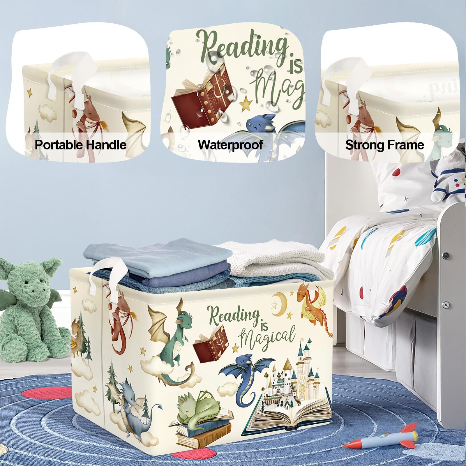 Корзина для игрушек детская HUUMONSS Dinosaur, 36 л, фото №4